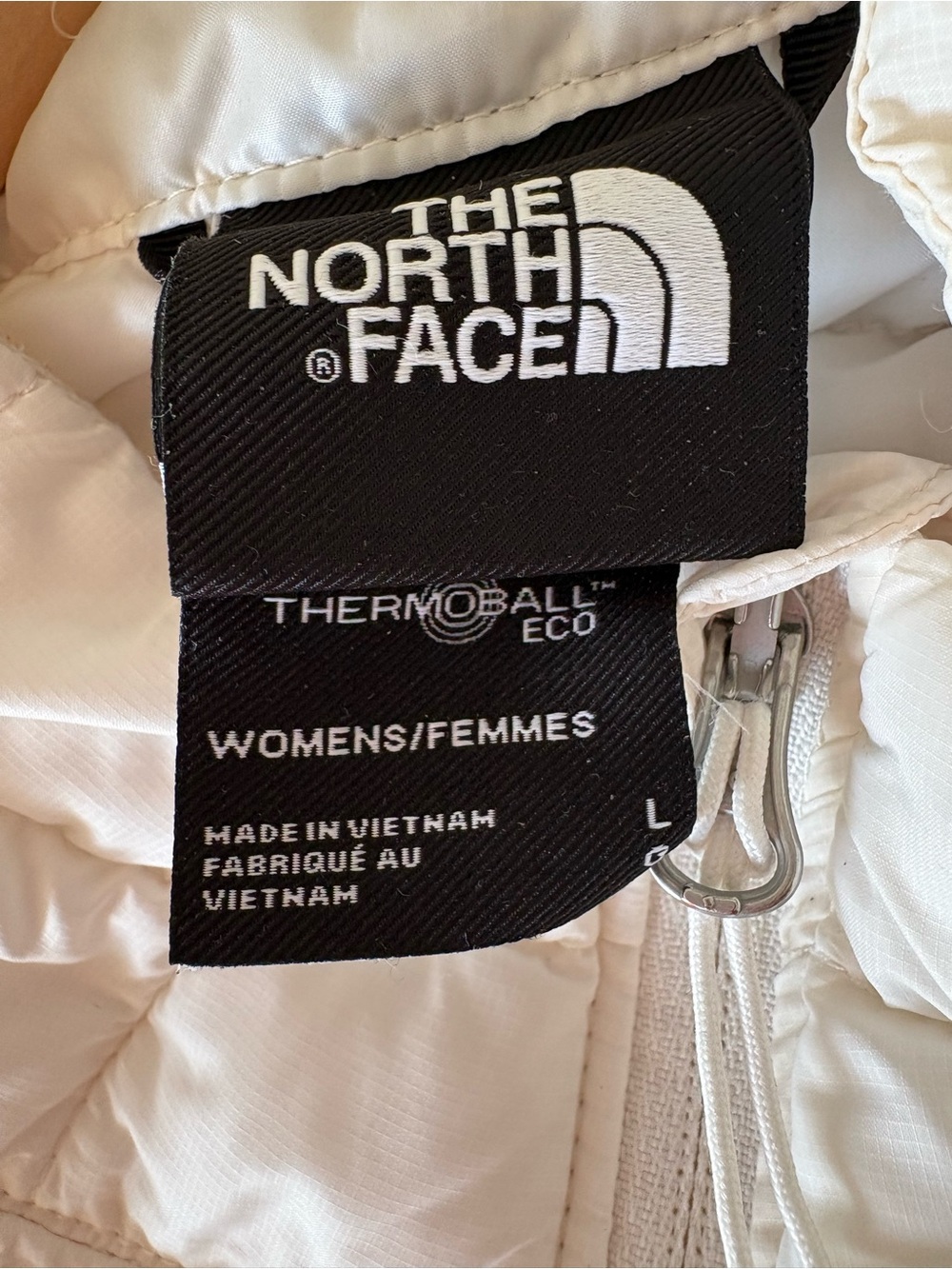 The North Face ThermoBall White Quilted Packable Puffer Vest Size L Activewear - Picture 2 of 7